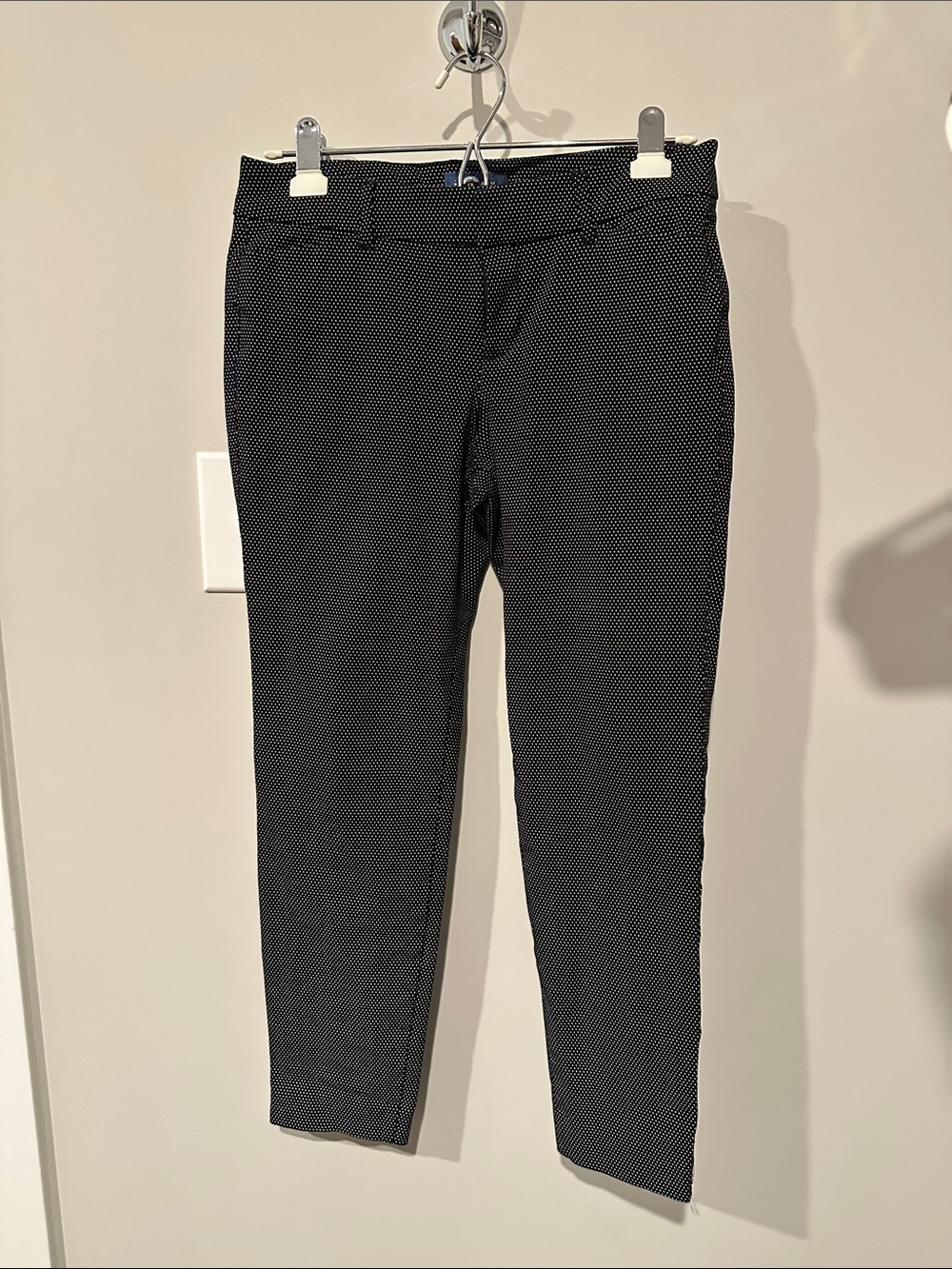Old Navy Black and White Microdot Crop Pants